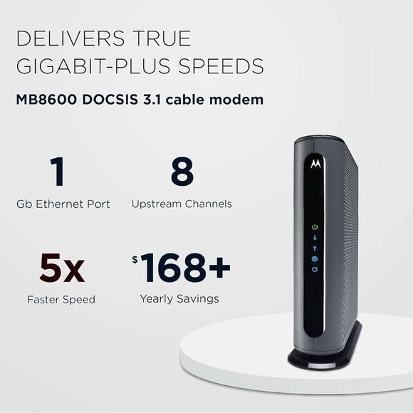 Motorola - MB8600 32x8 DOCSIS 3.1 Cable Modem 1 GB Ethernet - Picture 3 of 8